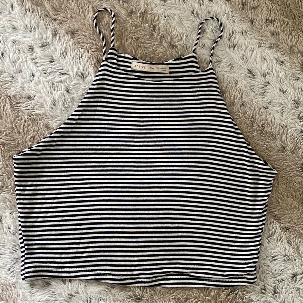 Blank & White Striped Crop Top